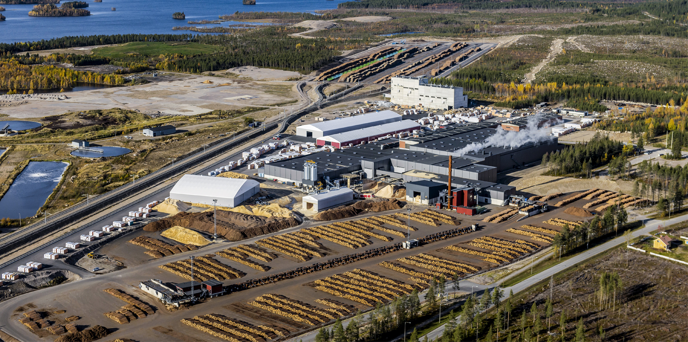Ilmakuva: Kemijärven tuotantolaitos