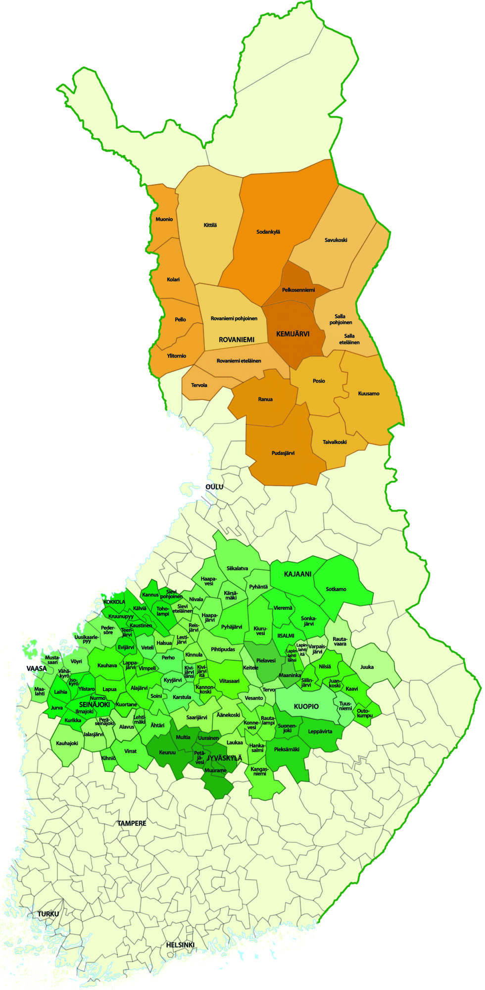 Keitele Groupin hankinta-aluekartta.