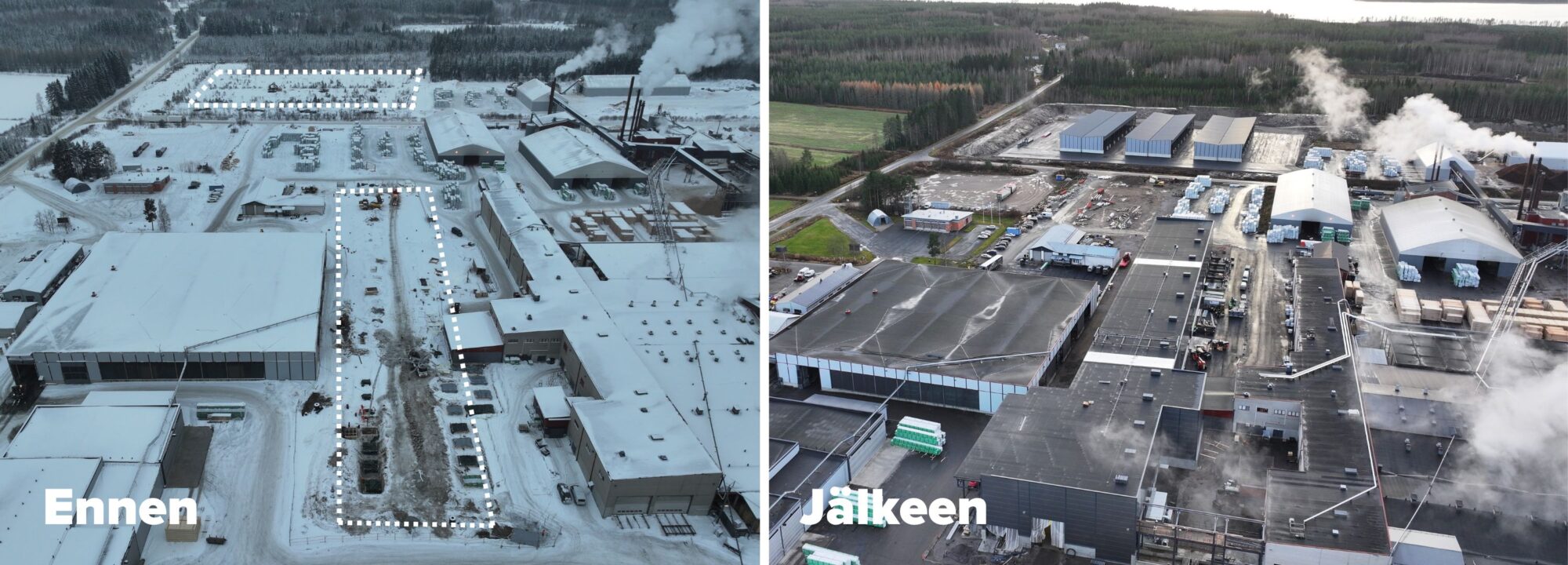 Keiteleen investointi - ennen ja jälkeen kuvat